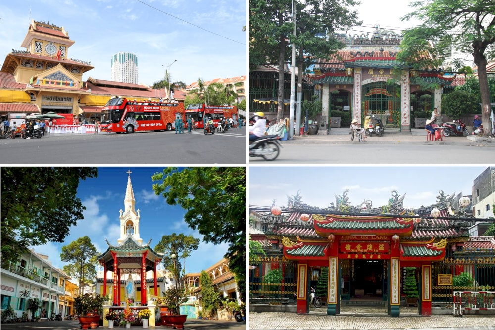 Famous places around Thien Hau Temple suggest a journey of unique cultural discovery in the heart of Saigon